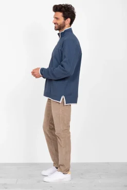 Brakeburn 1/4 Zip Pique Sweat Blue Discount