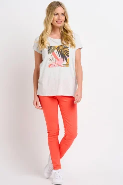 Brakeburn Abstract Palms Tee Khaki Hot