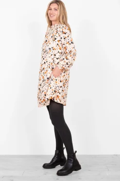 Brakeburn Abstract Pleat Dress Cream Fashion