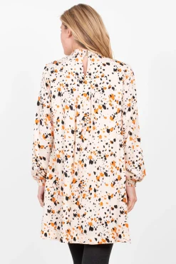 Brakeburn Abstract Pleat Dress Cream Fashion