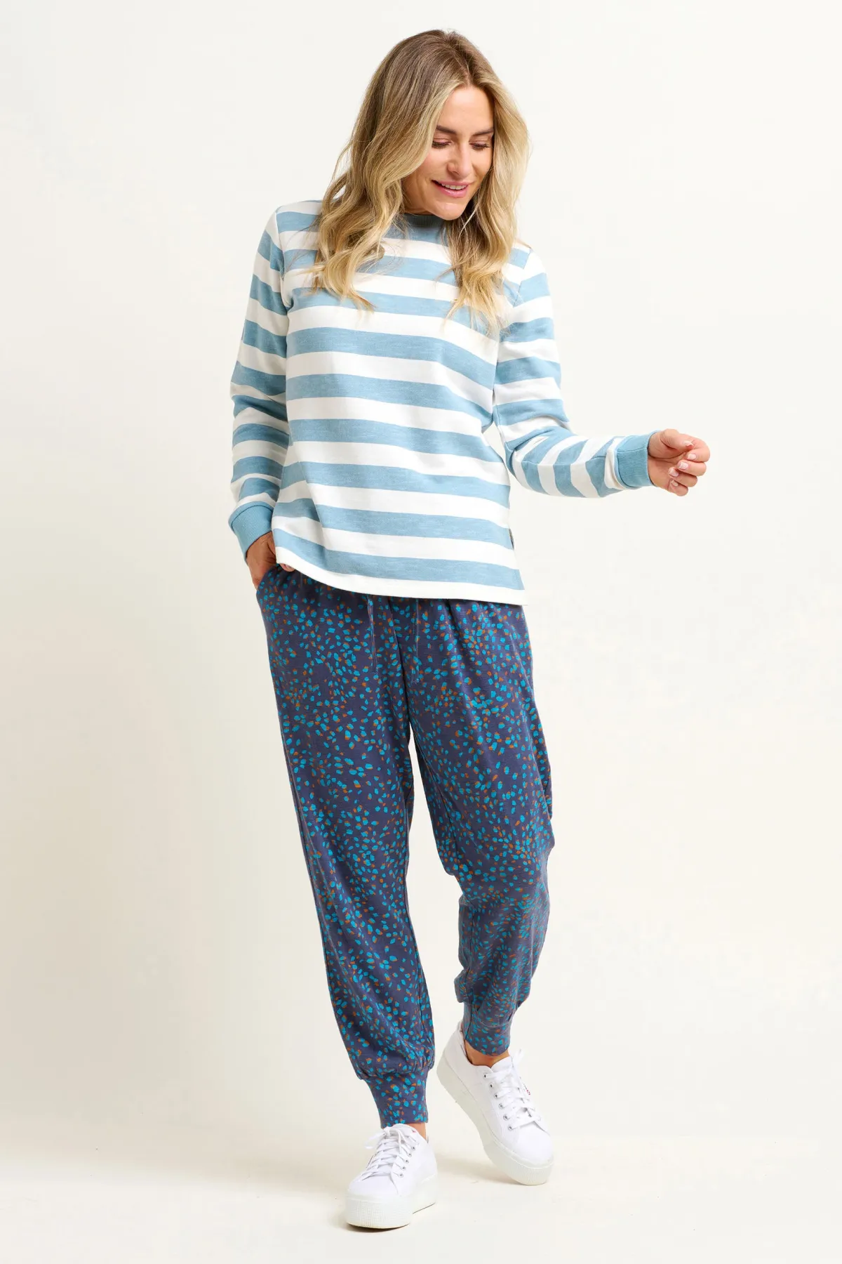 Brakeburn Abstract Spot Lounge Pants Blue Clearance