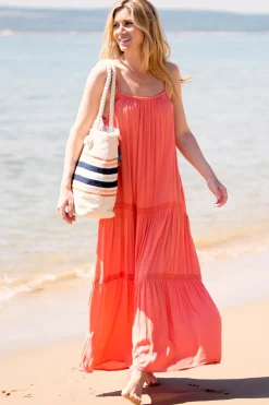 Brakeburn Amara Maxi Dress Coral Fashion