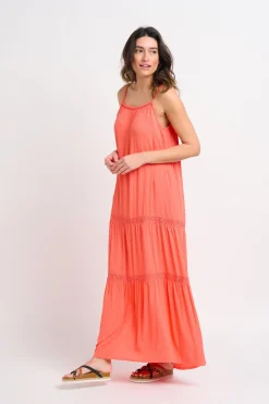 Brakeburn Amara Maxi Dress Coral Fashion