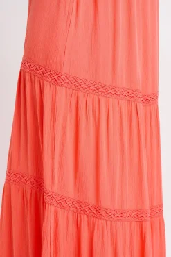 Brakeburn Amara Maxi Dress Coral Fashion