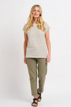 Brakeburn Amelia Stripe Tee Cream Flash Sale