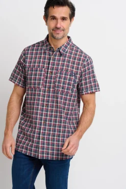 Brakeburn And Red Checked Shirt Navy New