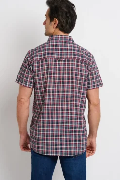 Brakeburn And Red Checked Shirt Navy New