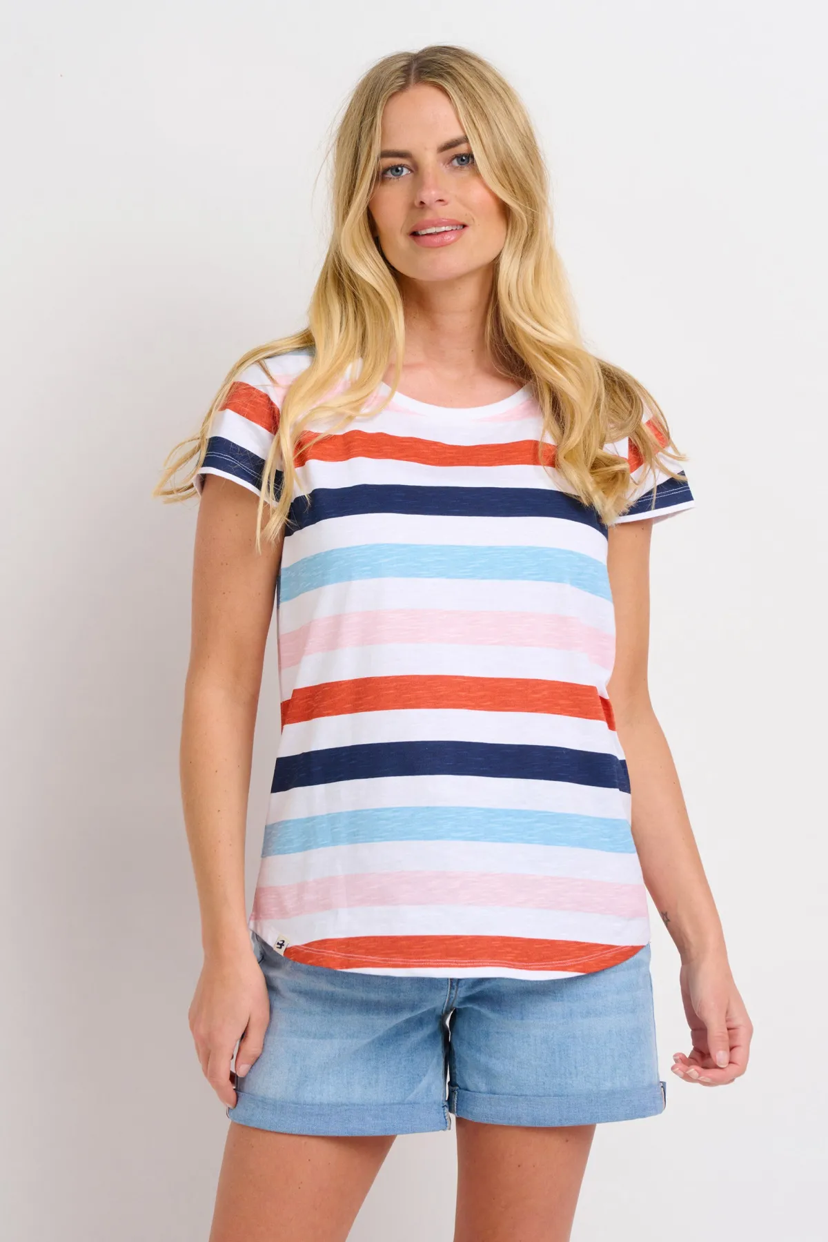 Brakeburn Anna Stripe Tee Blue Clearance