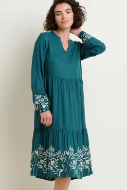 Brakeburn Anwen Embroidered Maxi Dress Blue Shop