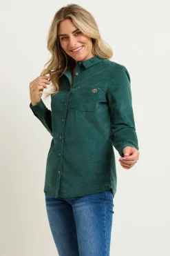 Brakeburn Archer Cord Shirt Teal Shop
