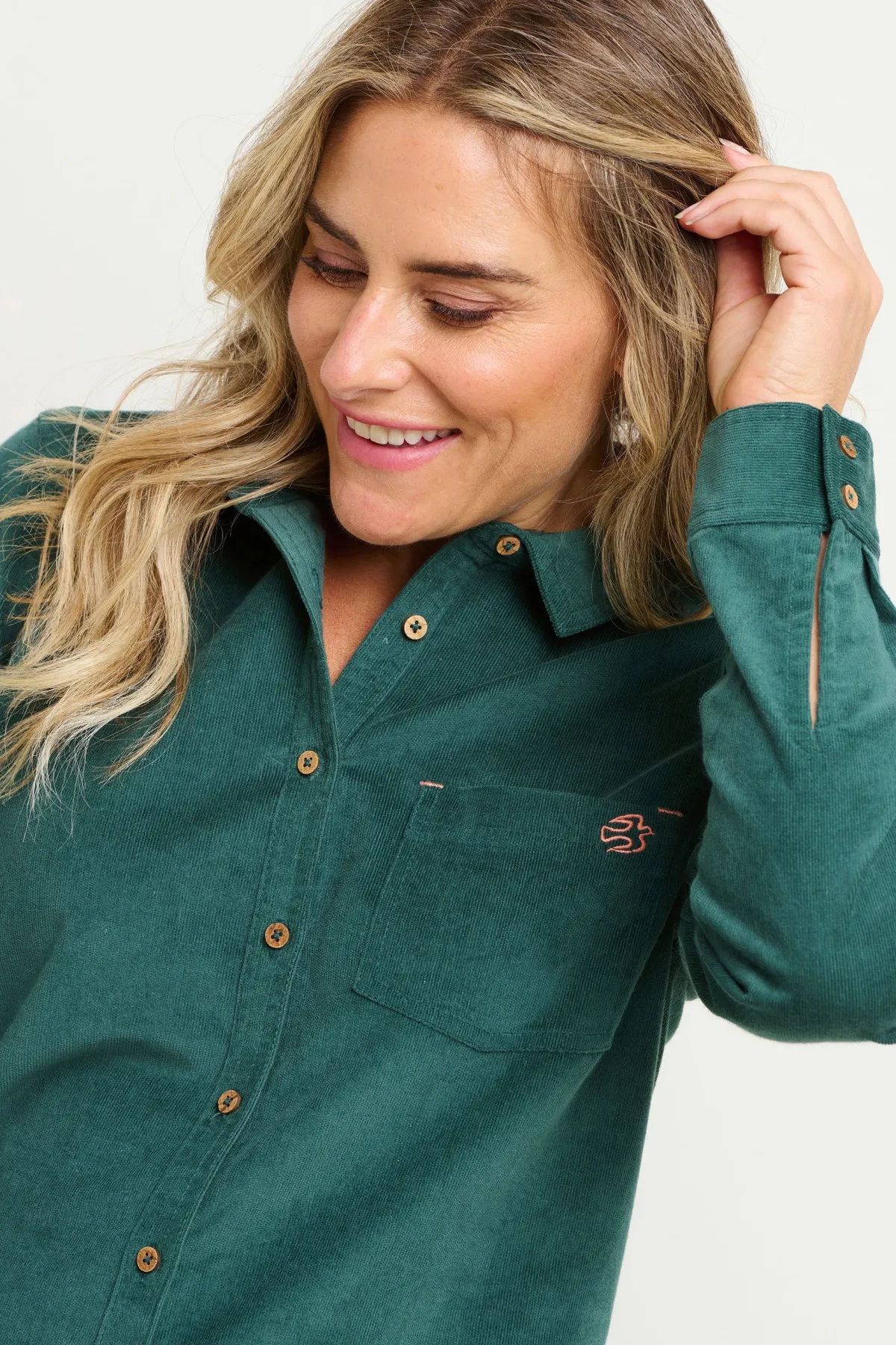 Brakeburn Archer Cord Shirt Teal Shop