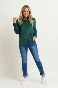 Brakeburn Archer Cord Shirt Teal Shop