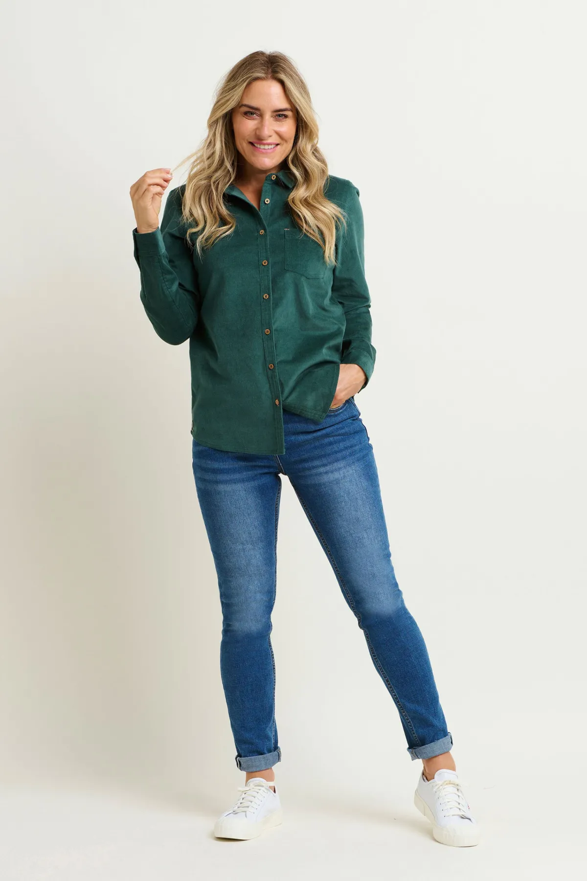 Brakeburn Archer Cord Shirt Teal Shop