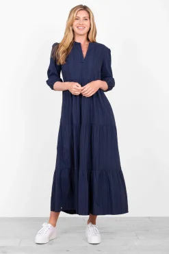 Brakeburn Artis Embroidered Dress Navy Store