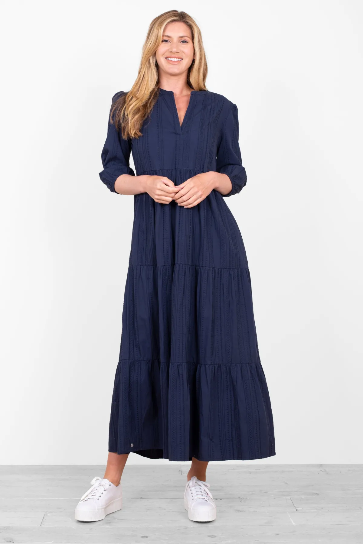 Brakeburn Artis Embroidered Dress Navy Store