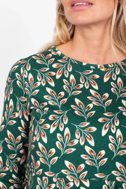 Brakeburn Autumn Breeze Peplum Long Sleeve T-Shirt Green Best Sale