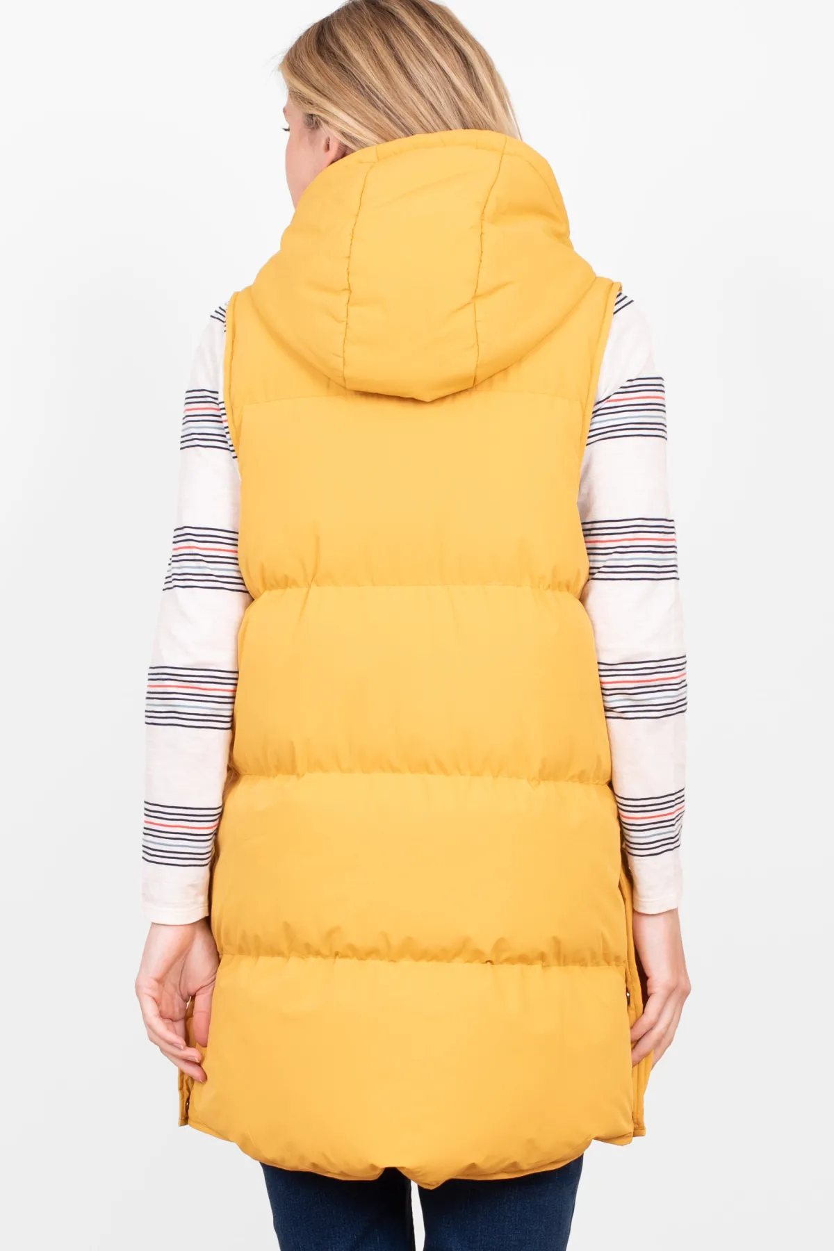 Brakeburn Bay Long Line Gilet Yellow Cheap