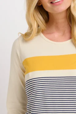 Brakeburn Beach Stripe Tee Cream Sale