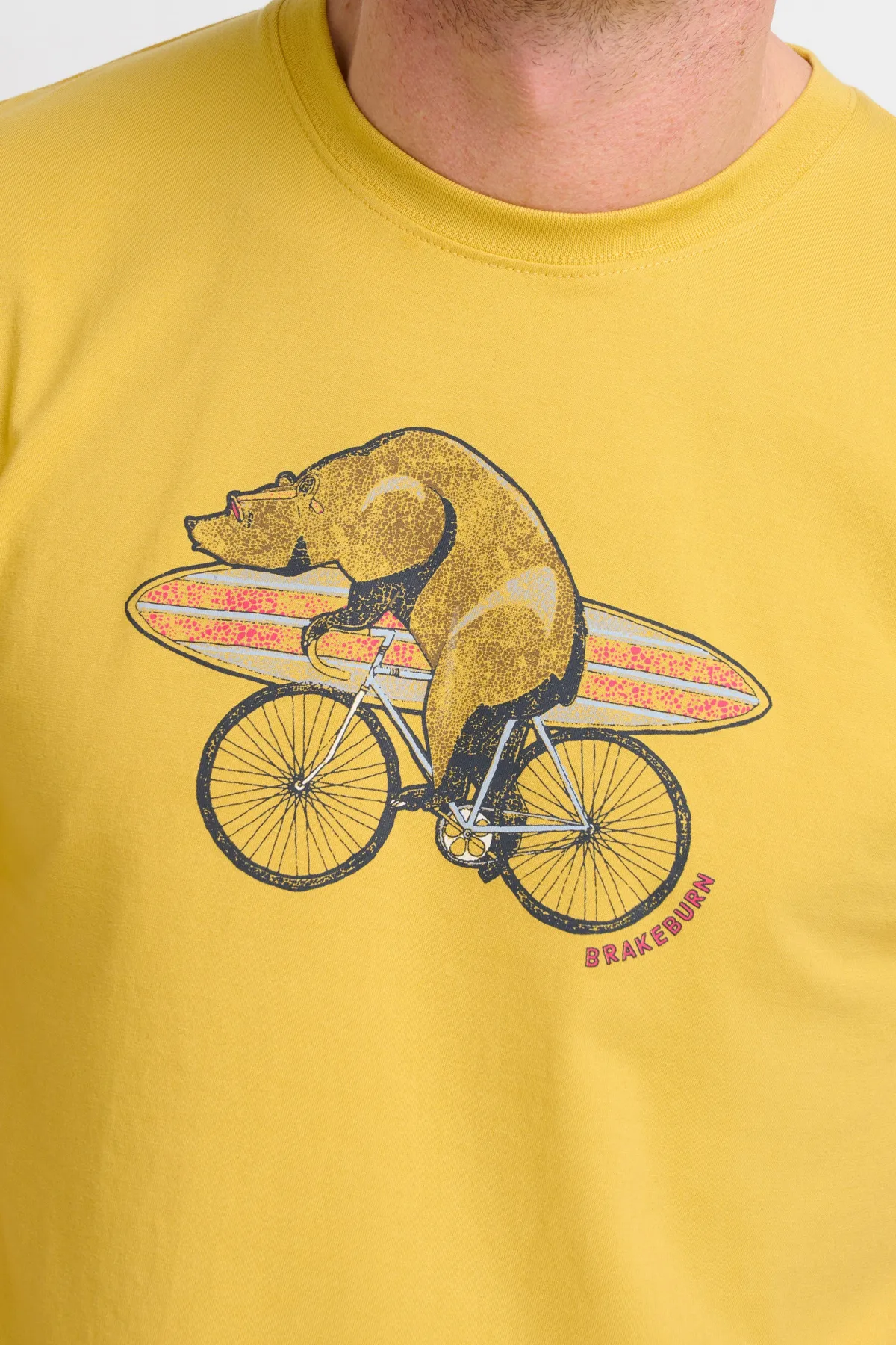 Brakeburn Bear Bike Tee Yellow Clearance