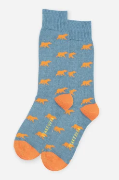 Brakeburn Bear Sock Blue Outlet