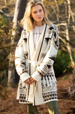 Brakeburn Blanket Belted Knitted Cardigan Cream Flash Sale