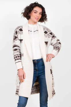 Brakeburn Blanket Belted Knitted Cardigan Cream Flash Sale