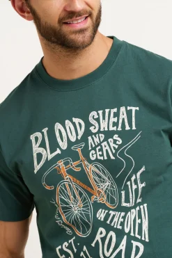 Brakeburn Blood Sweat And Gears Tee Green Flash Sale