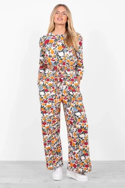 Brakeburn Bloom Floral Jumpsuit Cream Sale