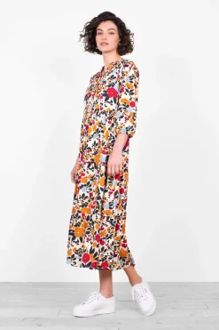 Brakeburn Bloom Floral Maxi Dress Cream Hot