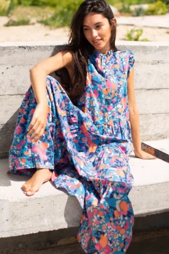 Brakeburn Bloom Floral Maxi Dress Blue Discount