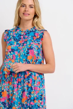 Brakeburn Bloom Floral Maxi Dress Blue Discount