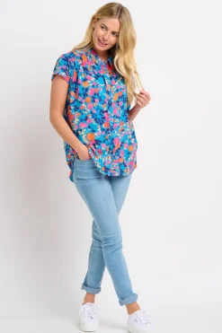 Brakeburn Bloom Floral Shirt Blue Flash Sale