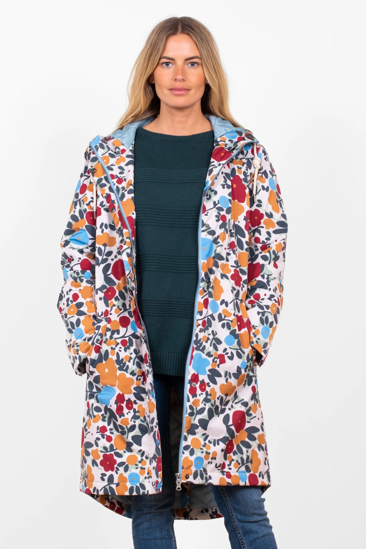 Brakeburn Bloom Waterproof Jacket Blue Shop