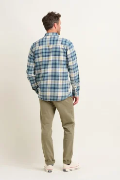 Brakeburn Blue Check Shirt Cream Online