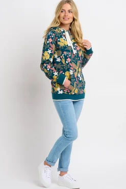 Brakeburn Botanical Jungle Elise Hoodie Green Flash Sale