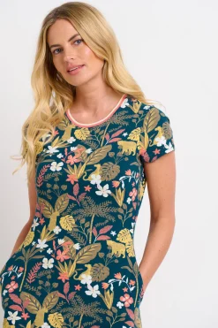 Brakeburn Botanical Jungle Midi Dress Green Clearance