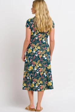 Brakeburn Botanical Jungle Midi Dress Green Clearance