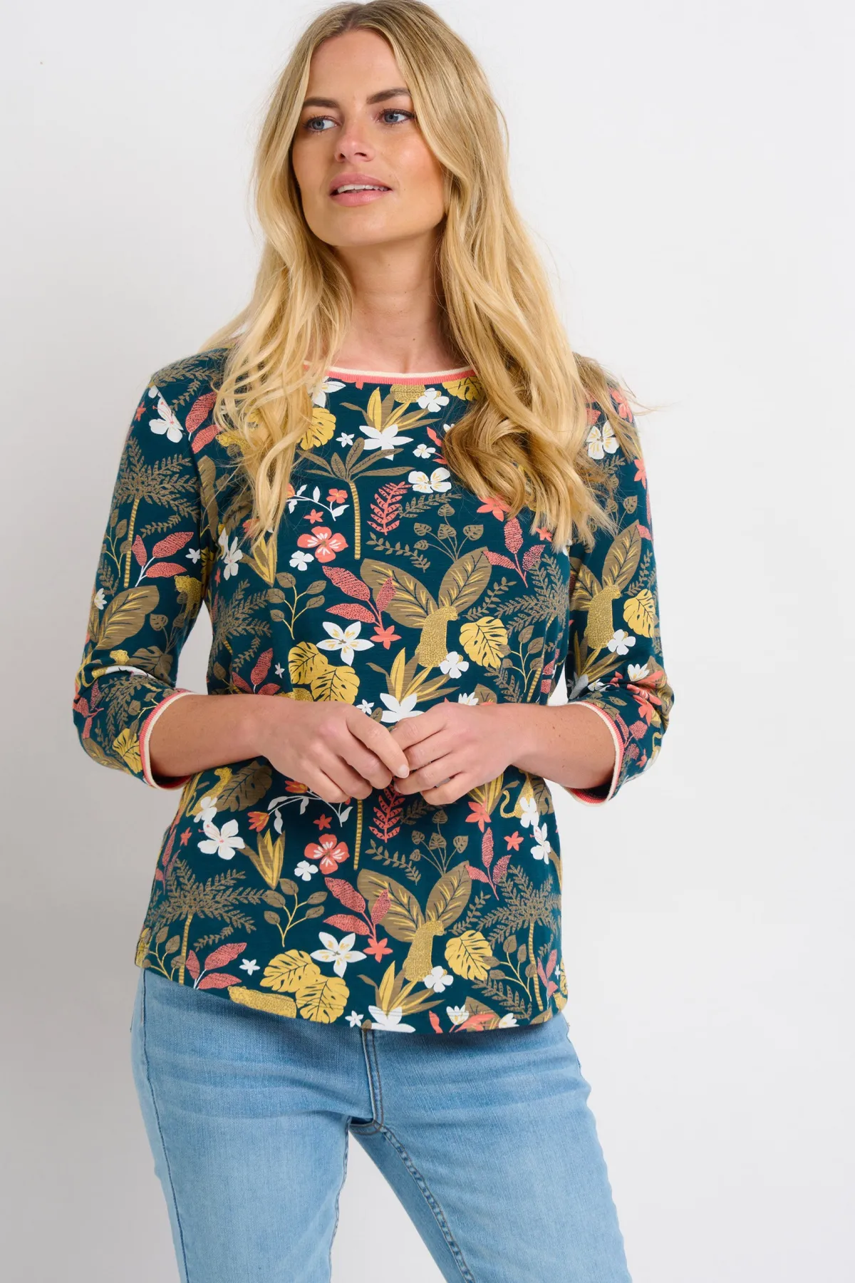 Brakeburn Botanical Jungle Three Quarter Tee Green Store