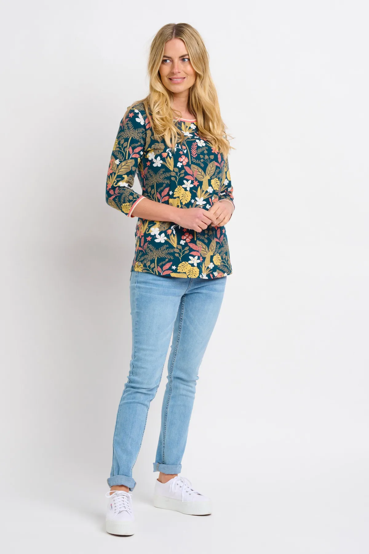 Brakeburn Botanical Jungle Three Quarter Tee Green Store