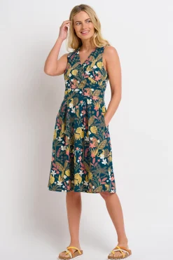 Brakeburn Botanical Jungle Wrap Dress Green Cheap