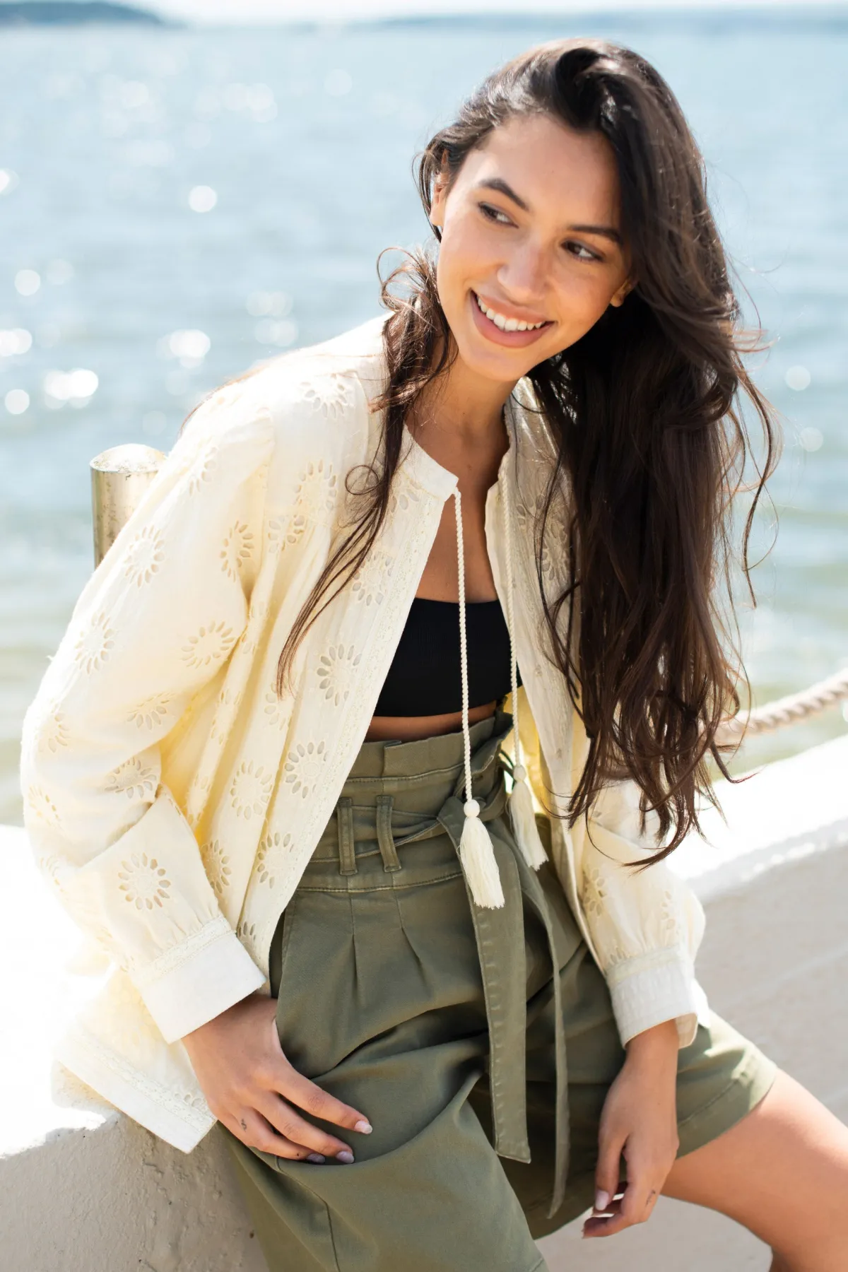 Brakeburn Broderie Bomber Cream Best