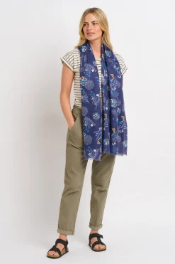 Brakeburn Bursting Blooms Scarf Blue Fashion