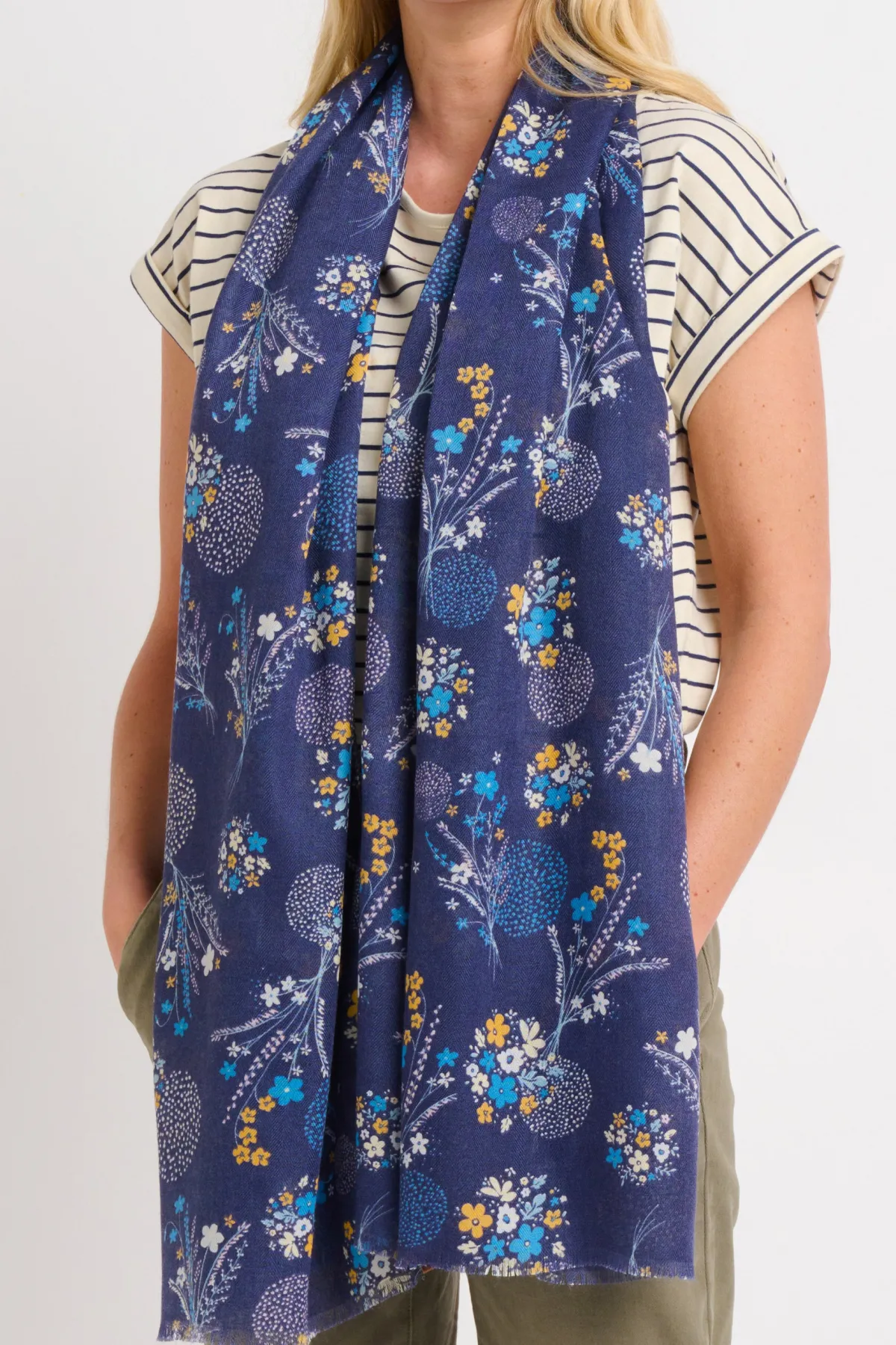 Brakeburn Bursting Blooms Scarf Blue Fashion