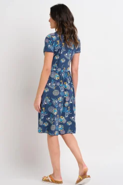 Brakeburn Bursting Blooms Wrap Dress Blue Best