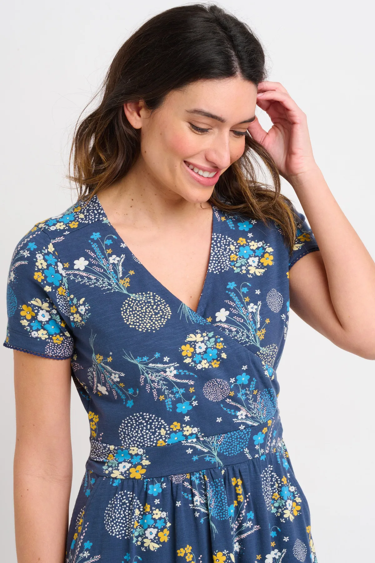 Brakeburn Bursting Blooms Wrap Dress Blue Best