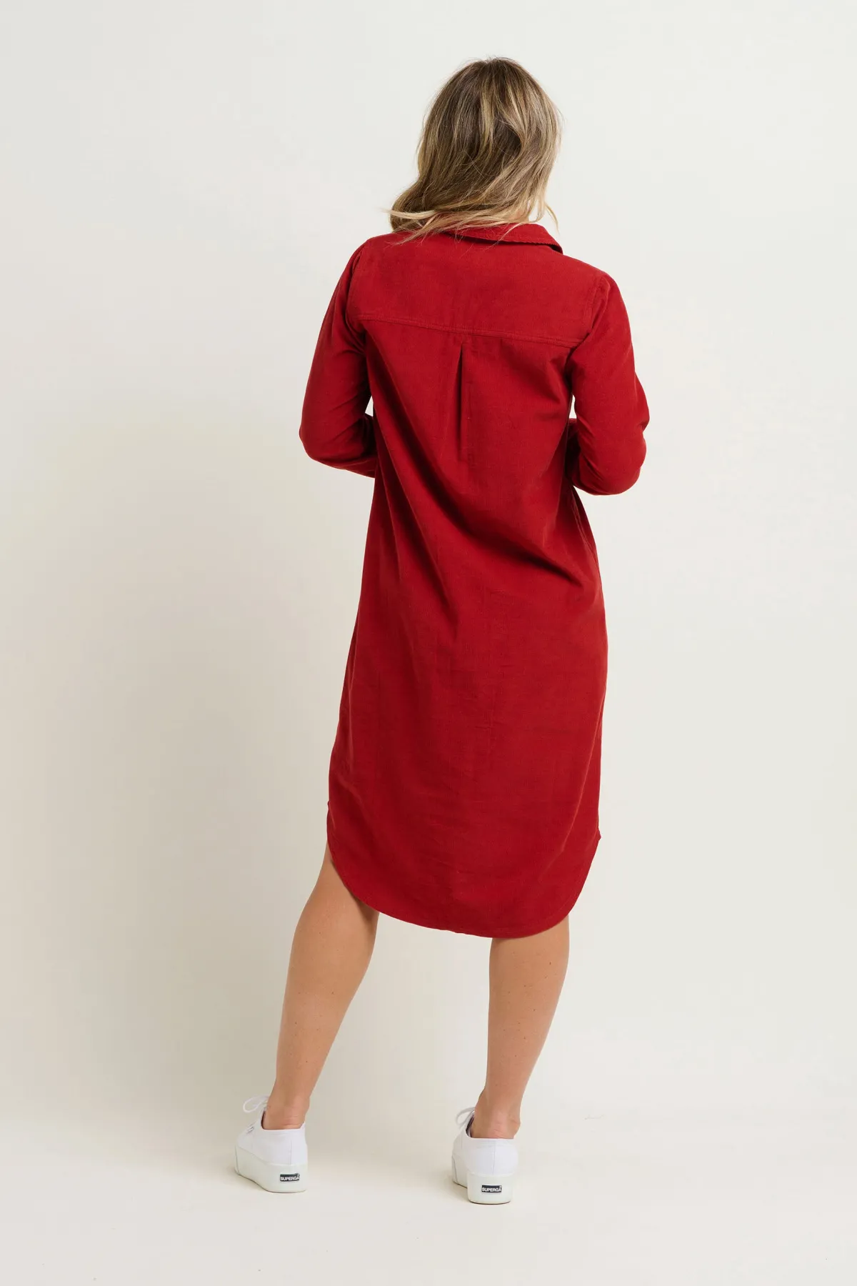 Brakeburn Cameron Cord Dress Orange Discount