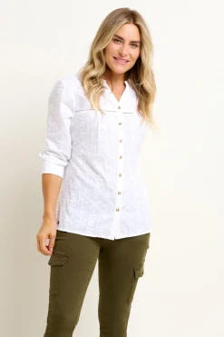 Brakeburn Cassia Embroidered Blouse White Flash Sale