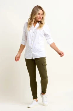 Brakeburn Cassia Embroidered Blouse White Flash Sale
