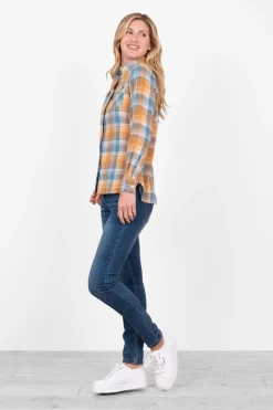 Brakeburn Checked Flannel Shirt Blue Store