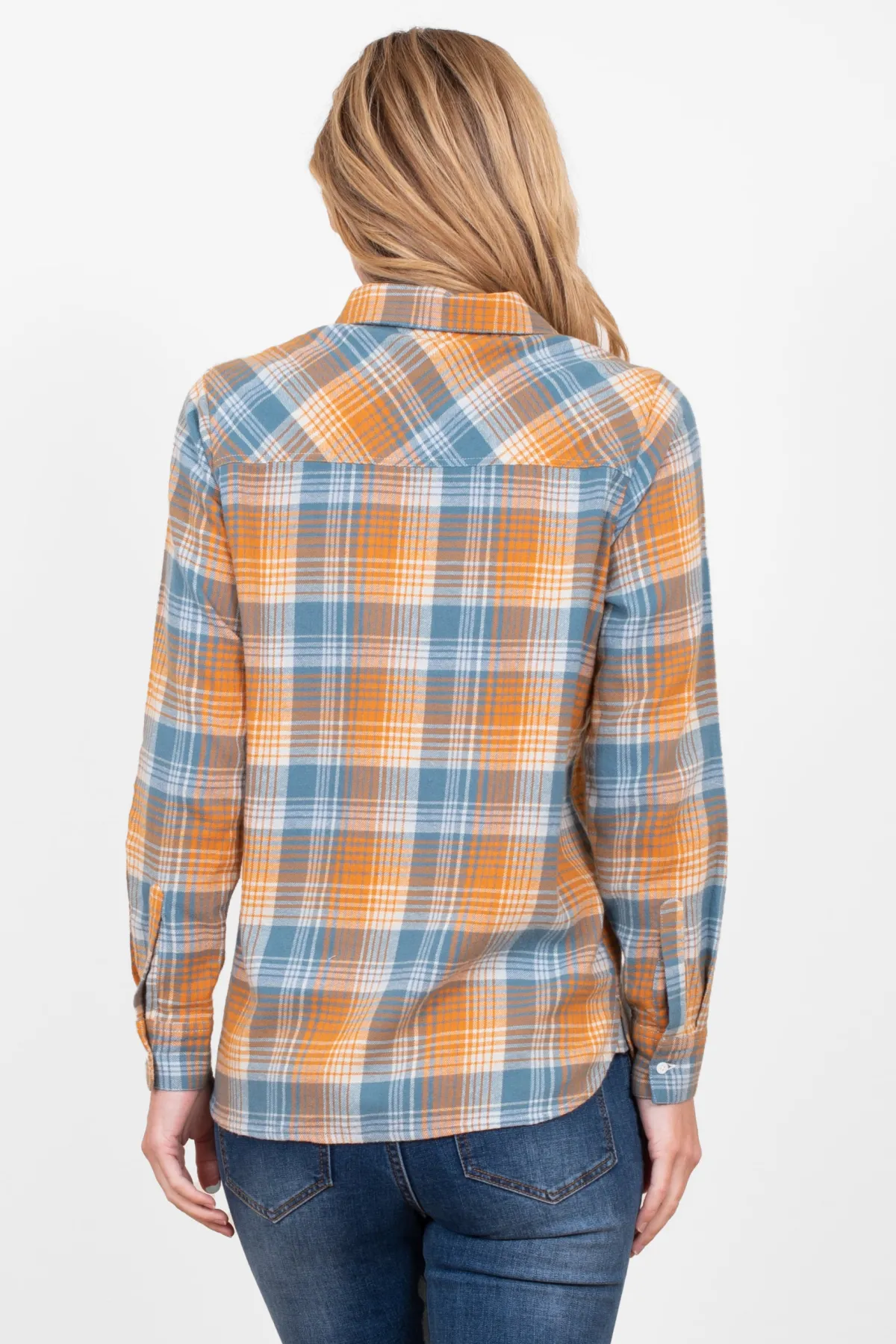 Brakeburn Checked Flannel Shirt Blue Store